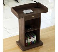 Portable Lectern Podium Stand with Large Storage Ideal for Churches and Events Wooden Design Multi-functional Hostess Reception Desk Easy to Assemble