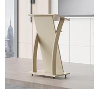 Portable Lectern Podium Stand with Wheels - Adjustable Height Mobile Presentation Desk for Churches, Schools, and Offices