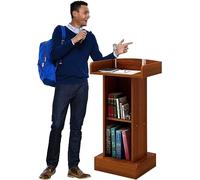Portable Lectern Stand with Storage - Stable Podium for Presentations and Lectures