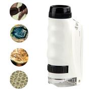 Portable LED Microscope - Pocket Size Viewer, Adjustable Visual Clarity, Integrated Light Source, Lightweight Carry Form | Desktop Study Field Observation Science Practice Curiosity Driven Learning