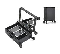 Portable LED Mirror Makeup Bag Professional Cosmetic nizer Case Multi Layer Makeup Storage Travel Cosmetic Tote Stylish Makeup Kit for Women (Size: A)