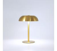 Portable LED Mushroom Table Lamp, Cordless Touch Desk Light with 5200mAh Rechargeable Battery, Stepless Dimming Small Lamp with 3 Colors and Brightness Control for Bedroom/Patio/Bar/Coffee shop (Gold)