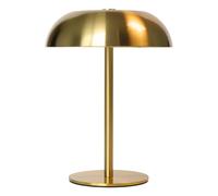 Portable LED Mushroom Table Lamp, Cordless Touch Desk Light with 5200mAh Rechargeable Battery, Stepless Dimming Small Lamp with 3 Colors and Brightness Control for Bedroom/Patio/Bar/Coffee shop (Gold)