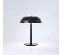 Portable LED Mushroom Table Lamp, Cordless Touch Desk Light with 5200mAh Rechargeable Battery, Stepless Dimming Small Lamp with 3 Color and Brightness Control for Bedroom/Patio/Bar/Coffee shop (Black)