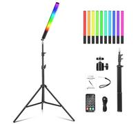 Portable LED Photography Light Wand, LUXCEO Handheld LED Video Light 360° full color 1000 Lumens with 29" to 81" Tripod & Remote Control, Adjustable Color Temperature 3000K-6000K