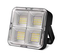 Portable LED Rechargeable Work Light Floodlight, SOLAVN 5 Modes Stepless Dimming, Display Power Function Flood Light Waterproof ＆USB Charging, Outdoor Security Lights for Camping Emergency Garage