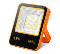 Portable LED Rechargeable Work Light with Replaceable Battery, 5 Mode Floodlight, Display Power Function Flood Light Waterproof ＆USB Charging, Outdoor Security Lights Camping Emergency Garage