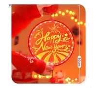 Portable LED Round Disk Hanging Light Warm Red for battery Operated for Home Party 16cm(Red)