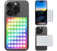 Portable LED Selfie Light Dual Sided Video Conference Lighting with Strong Magnetic Attraction Rechargeable 750mAh, Multipurpose Photography RGB Light for iPhone Phone Webcam Laptop Photo Makeup