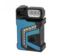 Portable LED Work Light Rechargeable, Dual Light Source COB Floodlight + LED Spotlight, Magnetic Base, 180° Rotating Head, Type C, Waterproof for Mechanic Inspection Household (Blue)