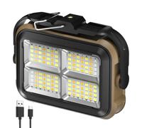 Portable LED Work Solar Light Adjustable Color Temperature LED Reflector Spotlight Mobile Charging Bank Solar-Powered Work Light for Construction Site Garage Workshop Father's Day Gift