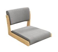 Portable Legless Chair with Backrest Multifunctional Natural Pine Seat Easy to Clean Ideal for Living Room Balcony BedroomGray Linen A