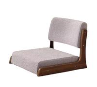 Portable Legless Chair with BackrestMultifunctional Natural Pine Seat Easy to Clean Ideal for Living Room Balcony Bedroom (Gray Lambswool)