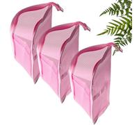 Portable Lightweight Travel Standing Toiletry Bag, Stand Up Organize, Waterproof Toiletry Organizers with Toothbrush Holder for Pen Hotel Vacation Holiday Road Trip, for Women Men (Pink*3pcs)