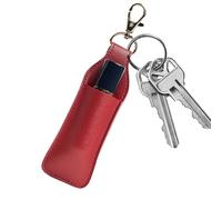 Portable Lip Balm Holder, Mini Chap Stick Keychain, Cosmetic Pouch with Secure Closure, Sturdy Leather Case, Lightweight Design Fashion Equipment Beauty Supplies for Dome Use, Red, Se référer au