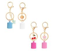 Portable Lip Balm Holder Set Of 4 Silicone Keyring Attachment Universally Caps Light Weight Durability For Daily Carry Silicone Lip Balm Caps