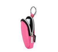 Portable Lip Balm Organizer Case with Keychain, Travel Chapstick Holder Storage Bag, Waterproof Small Cosmetic Organizer, Anti-Lost Lipstick Lip Gloss Sleeve Pouch Keeper Case (Pink, Large)