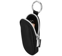 Portable Lip Balm Organizer Case with Keychain, Travel Chapstick Holder Storage Bag, Waterproof Small Cosmetic Organizer, Anti-Lost Lipstick Lip Gloss Sleeve Pouch Keeper Case, Black, L, Vintage