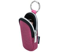 Portable Lip Balm Organizer Case with Keychain, Travel Chapstick Holder Storage Bag, Waterproof Small Cosmetic Organizer, Anti-Lost Lipstick Lip Gloss Sleeve Pouch Keeper Case (Rose Red, Large)