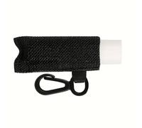 Portable Lip Balm Storage Bag with Keyring Elastic Clip On Lipstick Holder Keychain Practical Travel Accessory Lip Balm Holder Bag Keychain, Black