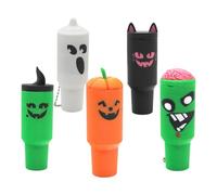 Portable Lip Care Keychain Halloween-Themed Tiny Cup Container with Published Glass Design for Compact Holiday Gifts Holiday Themed Keyring Planner