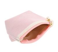 Portable Lipstick Storage Bag Pink Corduroy Mini Makeup Pouch | Dustproof, Waterproof, Internal Compartments, Easy Carry, Simple Stylish Look for Mini Brushes and Small Essentials