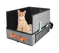 Portable Litter Box for Cats Leak-Proof Lid Handle Cat Toilet | Traveling Litter Box for Cats Compact Packable Lightweight Travel Necessities Hotel Stays Car Airplane Camping Outdoor
