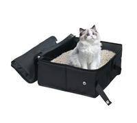 Portable Litter Box,Travel Litter Box for Cats | Leak Proof Case with Lid, Folding Carrier Kitten Accessories for Indoor Outdoor Camping Car Apartment Airplane