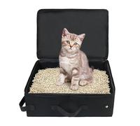 Portable Litter Box Travel Litter Box for Cats | Leak Proof Waterproof Case with Lid Handle, Kitten Accessories Carrier for Apartment Home Outdoor Airplane Traveling