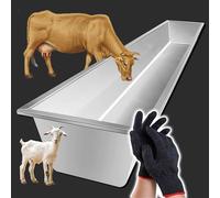 Portable Livestock Feeding Trough, 80 60 50Gal Heavy Duty Animal Feed Trough for Cattle/ Horses/ Goats/ Pigs, Weatherproof/ Chew Proof/ Easy Clean Farm Ranch Equipment(L 160cm(63") x W 60cm(23 3/5"))