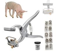 Portable Livestock Tagging Plier with 0 to 9 Digits, Ear Tag Applicator & Tattoo Kit with Ink, for Animal Identification