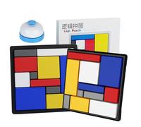 Portable logic puzzle - interactive brain teaser, thinking game with colorful blocks, puzzle toy with easy setup kids teens adults home school travel, educational activity for intelligence development