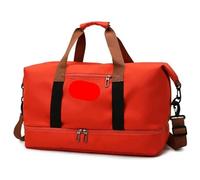 Portable Luggage Bag 2pcs Bag Women Men Sports Travel Weekend Messenger Bag Dry and Wet Style Duffle Bag Carry On Luggage for Travel，Gym(Red)