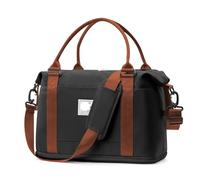 Portable Luggage Bag 2PCS Large Capacity Women's Portable Travel Bag Fitness Short Business Trip Luggage Can Be Set Pull Rod for Storage for Travel(Black and Brown)