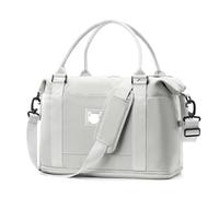 Portable Luggage Bag 2PCS Large Capacity Women's Portable Travel Bag Fitness Short Business Trip Luggage Can Be Set Pull Rod for Storage(Light Gray)