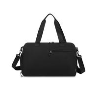 Portable Luggage Bag 2pcs Soft Travel Duffels Solid Oxford Spinning Product Bag Large Capacity Multi Functional Casual Sweet Shoulder for Weekender Overnight Sports Gym(Black)