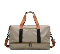 Portable Luggage Bag 2pcs Travel Bags for Women Large Capacity Men's Sports Bag Waterproof Weekend Sac Voyage Female Messenger Bag Dry and Wet for Travel,Gym(Khaki)