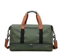 Portable Luggage Bag 2pcs Travel Bags for Women Large Capacity Men's Sports Bag Waterproof Weekend Sac Voyage Female Messenger Bag Dry and Wet for Travel,Gym(Green)