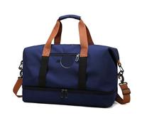 Portable Luggage Bag 2pcs Travel Bags for Women Large Capacity Men's Sports Bag Weekend Sac Voyage Female Messenger Dry and Wet(Dark Blue)