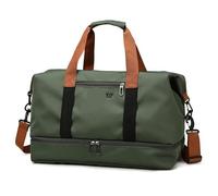 Portable Luggage Bag 2pcs Travel Bags for Women Large Capacity Men's Sports Bag Weekend Sac Voyage Female Messenger Bag Dry and Wet for Travel(Green)