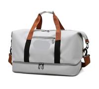 Portable Luggage Bag 2pcs Travel Bags for Women Large Capacity Men's Sports Bag Weekend Sac Voyage Female Messenger Dry and Wet(Dark Gray)