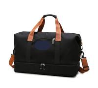 Portable Luggage Bag 2pcs Travel Bags for Women Large Capacity Men's Sports Bag Weekend Sac Voyage Female Messenger Bag Dry and Wet for Travel(Black)