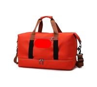 Portable Luggage Bag 2pcs Travel Bags for Women Large Capacity Sports Shoulder Handbags Weekend Female Messenger Tote Dry and Wet for Weekender Overnight Sports Gym(Red)