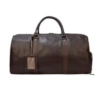 Portable Luggage Bag Men Leather Travel Bag Duffel Large Capacity Travel Handbag Man Weekend Bag Carry On Luggage Fitness Bag Sport Bag(Brown(55cm))