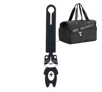 Portable Luggage Tag, Cute Travel Identifier Strap, 4x2 Inches Bag Label with Secure Loop, PVC Silicone Name Tag, Suitcase Marker with Cat Design, Travel Accessory for Airport School