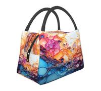 Portable Lunch Bag, Thermal Insulated Cooler Tote print BubbleCosmosRise