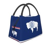 Portable Lunch Bag, Thermal Insulated Cooler Tote print Wyoming State Flag