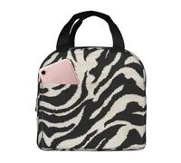 Portable Lunch Bag Zebra Print Reusable Multifunctional Practical Lunch Bag