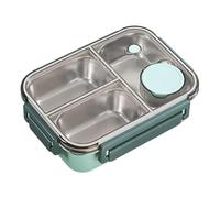 Portable Lunch Boxes - Stainless Steel Leakproof 3-Compartment Lunch Box - Portion Control Food Container,Large Capacity, Easy to Clean,for Work Lunches,Midday Snacks,School,picnics Or On The Go