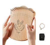 Portable Lyre Harp, Easy To Hold 17-string Lap Harp, Small Harp Instruments With Storage Bag Accessories (Color : Plate Log+Pack+Strings)